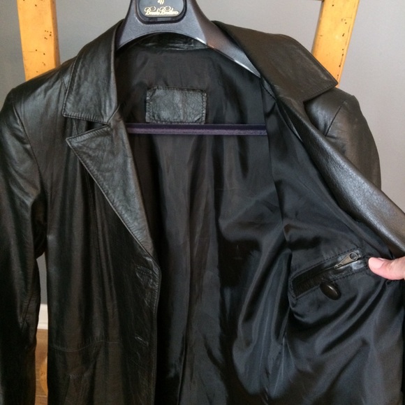 Italian Leather Trench XL - Picture 2 of 8